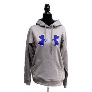 Under Armour Gray Blue Logo Sweatshirt, Size Medium